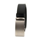 black ratchet leather belt