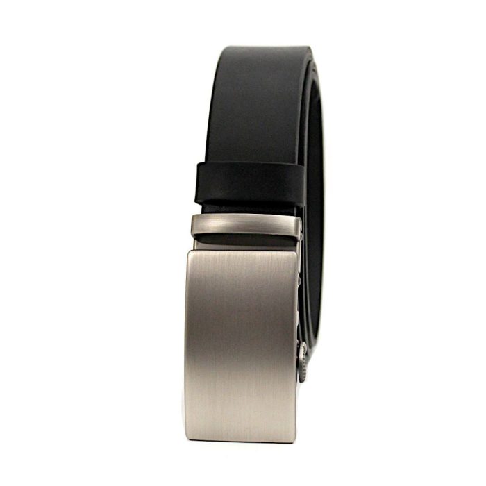 black ratchet leather belt