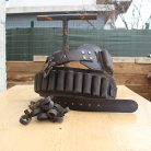 brown leather cartridge belt