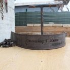 brown leather cartridge belt engraved