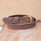 Women's Leather Belt with Vintage Effect Buckled