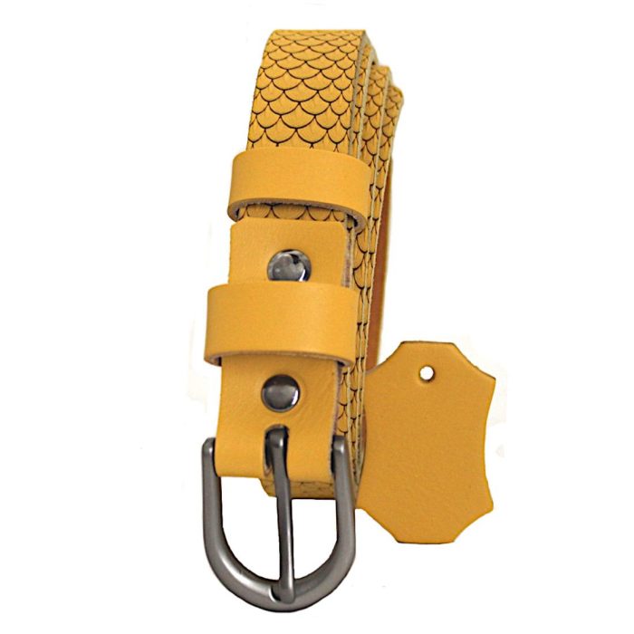 Yellow Women's Leather Belt