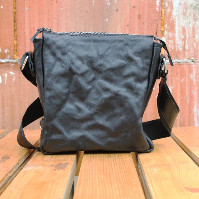 Crushed Leather Messenger Bag