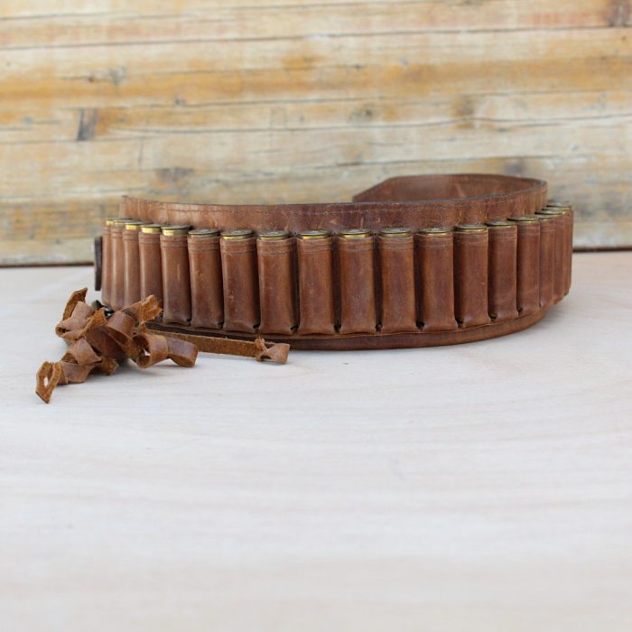 Handmade Crazy Horse Leather Cartridge Belt 12GA, 16GA & 20GA Shells