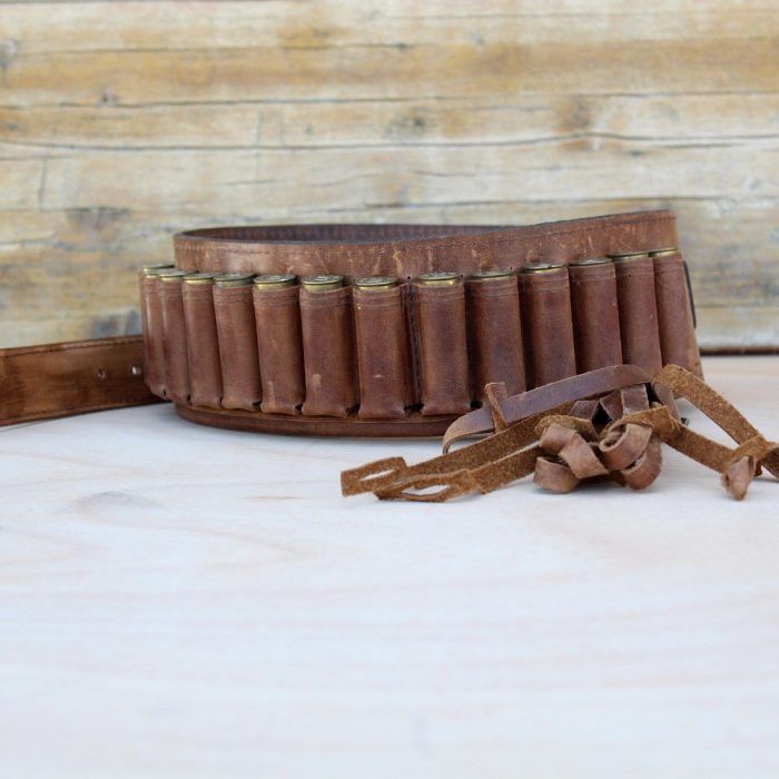 Handmade Crazy Horse Leather Cartridge Belt 12GA, 16GA & 20GA Shells belt
