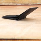 Men's Black Leather Bifold Wallet – Top Grain, Red Stitch Contrast 2