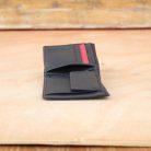 Men's Black Leather Bifold Wallet – Top Grain, Red Stitch Contrast 5