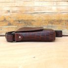 Burgundy & Black Croc-Embossed Leather Shoulder Bag & Wallet Set 3