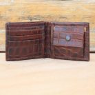 Burgundy & Black Croc-Embossed Leather Shoulder Bag & Wallet Set 4