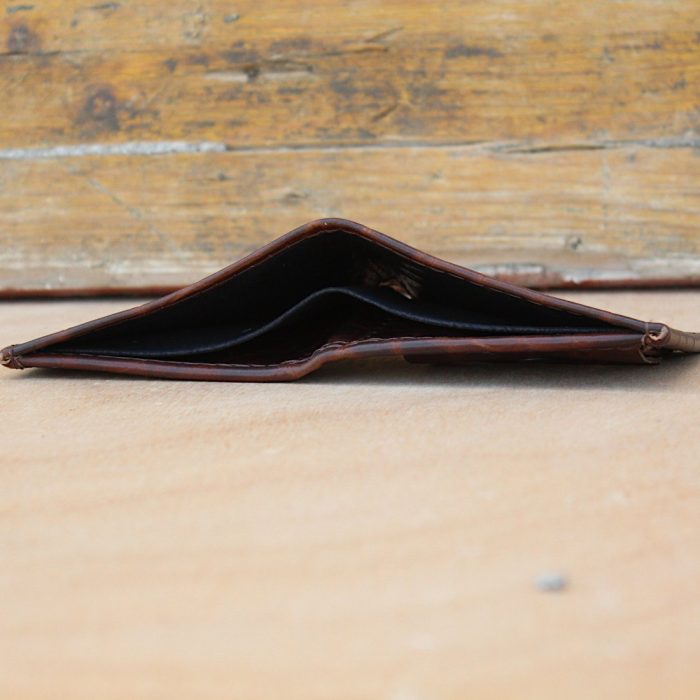 Burgundy & Black Croc-Embossed Leather Shoulder Bag & Wallet Set 5