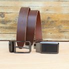 Elegant two buckle leather belt 1