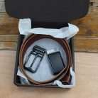 Elegant two buckle leather belt 4