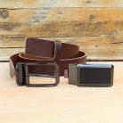 Elegant two buckle leather belt 5