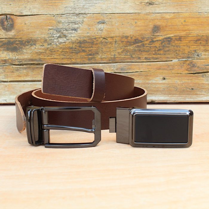 Elegant two buckle leather belt 5