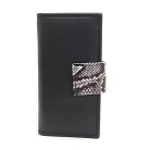 Black & Python Leather Notebook Wallet