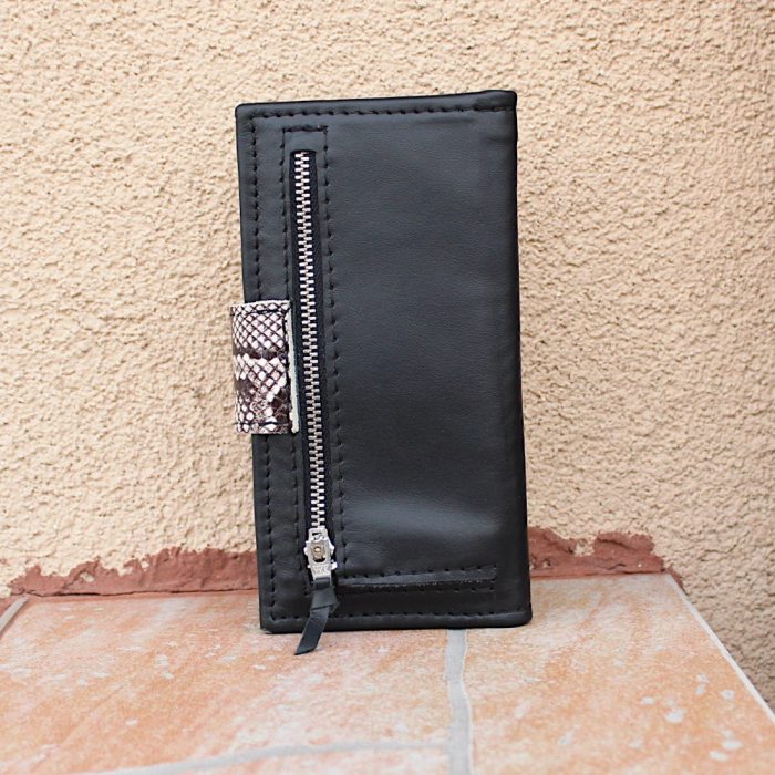 Black & Python Leather Notebook Wallet 3