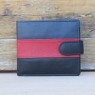 Tricolor Leather Wallet – Blue/Red/Black
