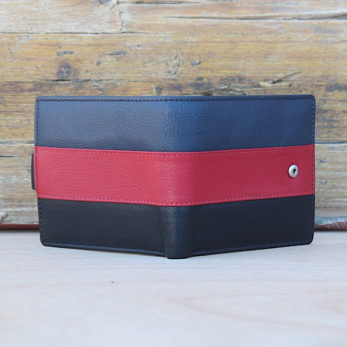 Tricolor Leather Wallet – Blue/Red/Black 1 Tricolor Leather Wallet – Blue/Red/Black 1