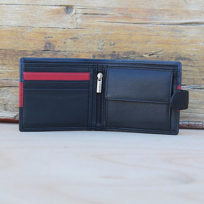 Tricolor Leather Wallet – Blue/Red/Black 2 Tricolor Leather Wallet – Blue/Red/Black 2