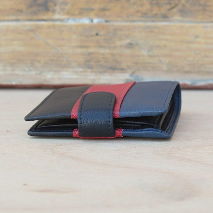 Tricolor Leather Wallet – Blue/Red/Black 4 Tricolor Leather Wallet – Blue/Red/Black 4