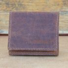 Vintage Brown Leather Trifold Wallet – Handmade Crazy Horse