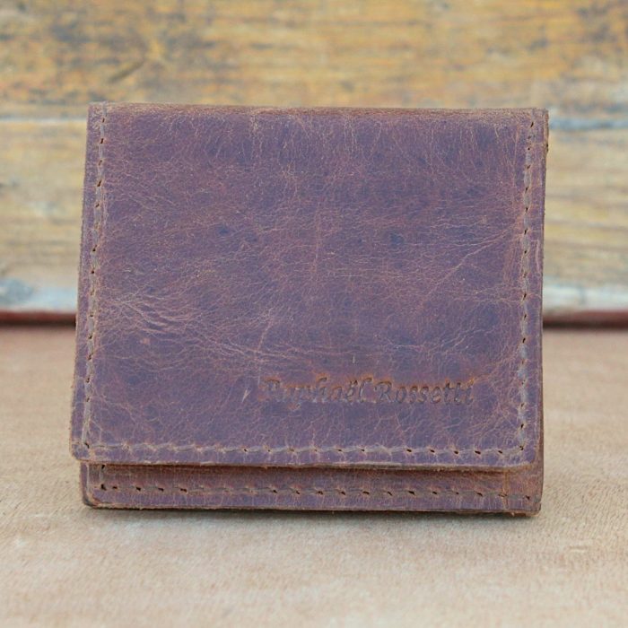 Vintage Brown Leather Trifold Wallet – Handmade Crazy Horse