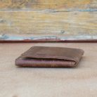 Vintage Brown Leather Trifold Wallet – Handmade Crazy Horse 4