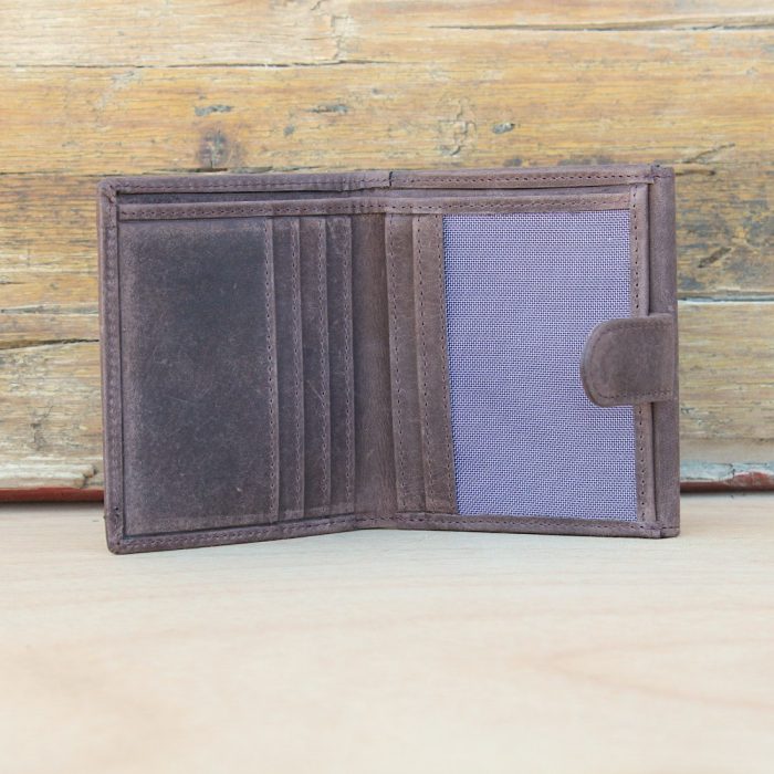 Vintage Tan Leather & Waxed Cotton Wallet 2