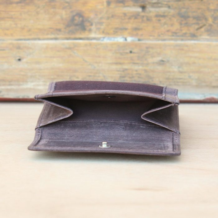 Vintage Tan Leather & Waxed Cotton Wallet 4