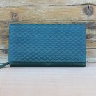 Dark Green Leather Clutch Wallet