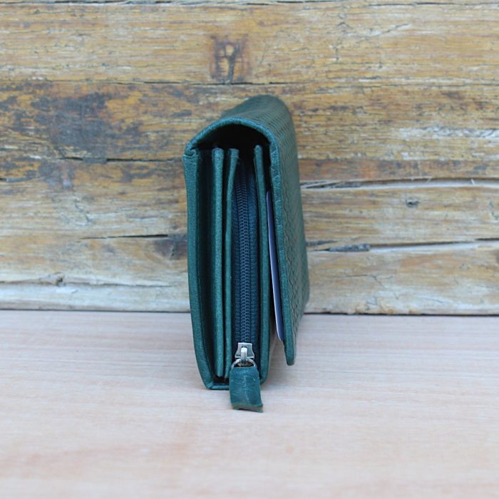 Dark Green Leather Clutch Wallet 5