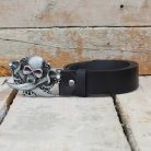 Biker Leather Belt "Skull & Swords" 1