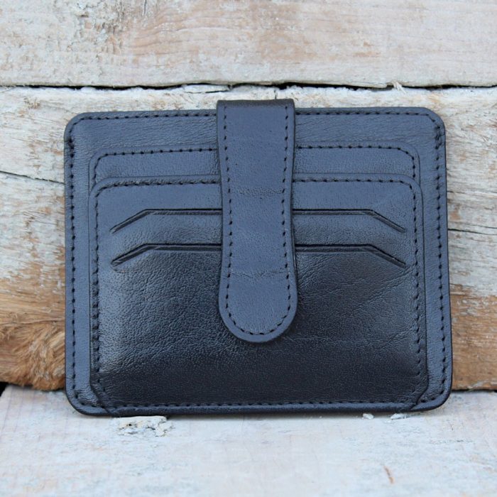Luxury Black Leather Card Holder