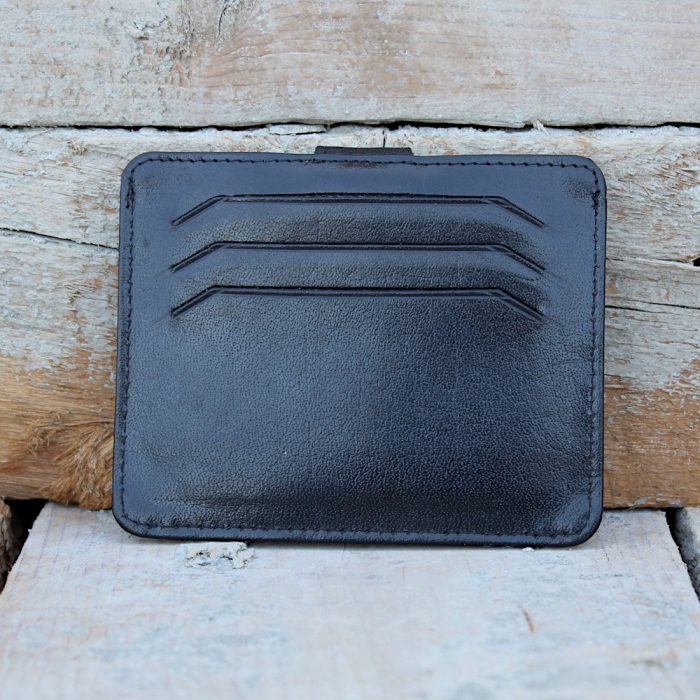 Luxury Black Leather Card Holder