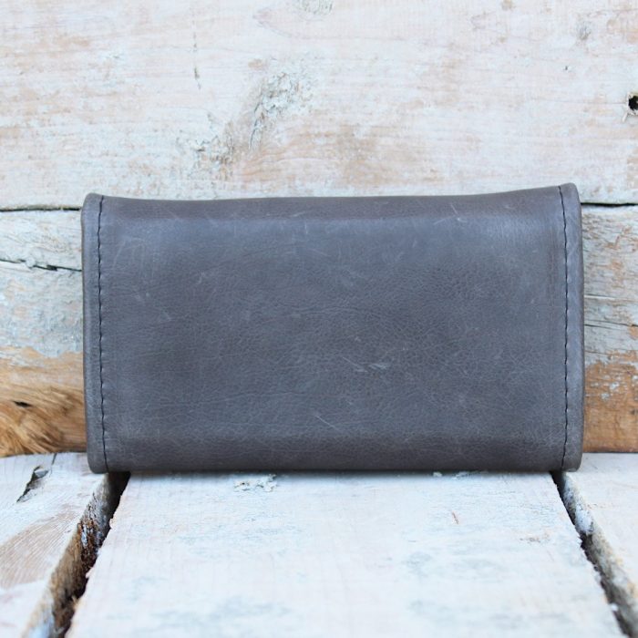 Gray Handmade Women’s Leather Wallet 1