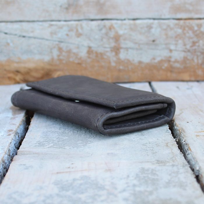 Gray Handmade Women's Leather Wallet 2