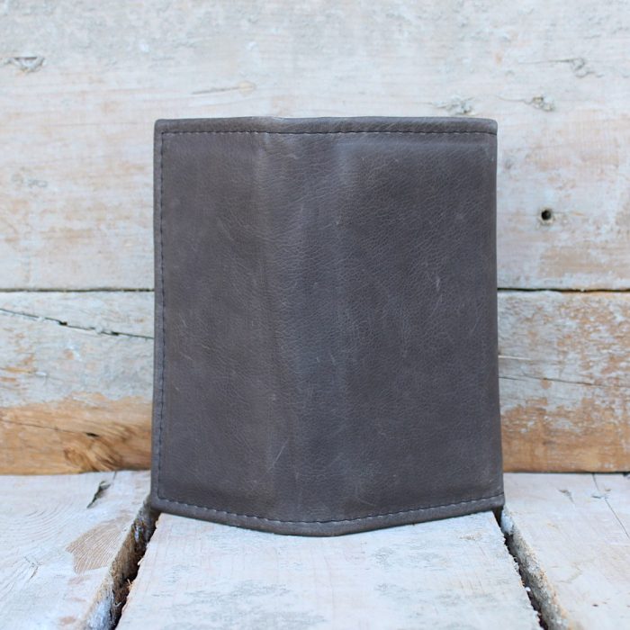 Gray Handmade Women's Leather Wallet 4