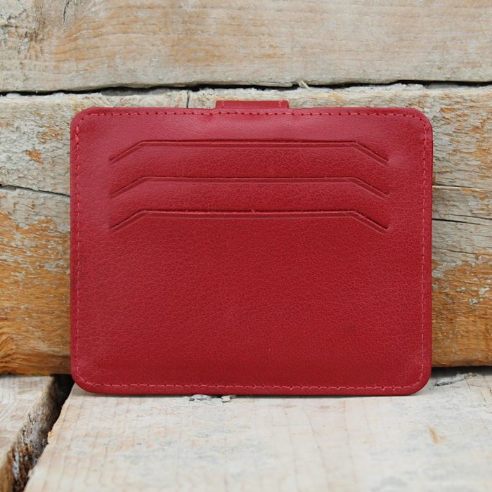 Red Leather Card Holder for Men & Women 1