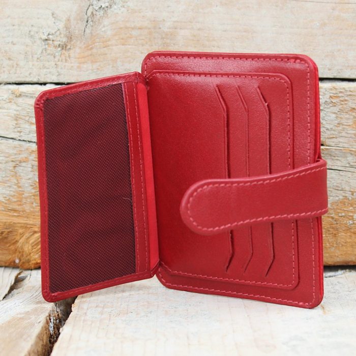 Red Leather Card Holder for Men & Women 2
