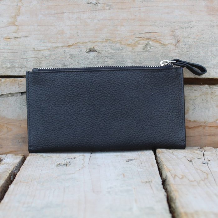 Black Breast Pocket Leather Wallet 1