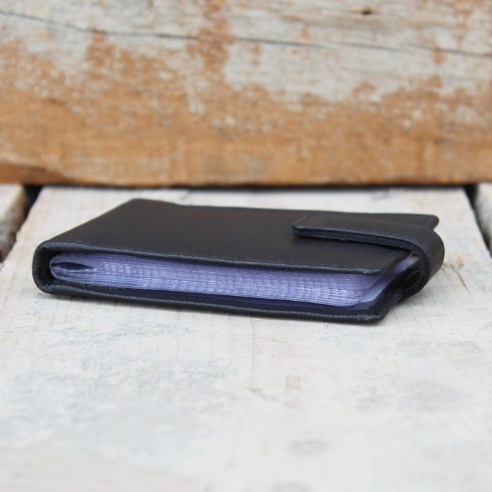 Black Credit Card Holder with Plastic Sleeves 3