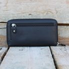 Black Women’s Leather Wallet with Zipper All Around 1