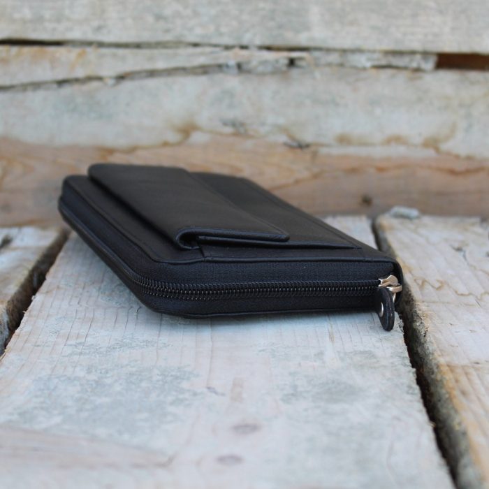 Black Women’s Leather Wallet with Zipper All Around 2