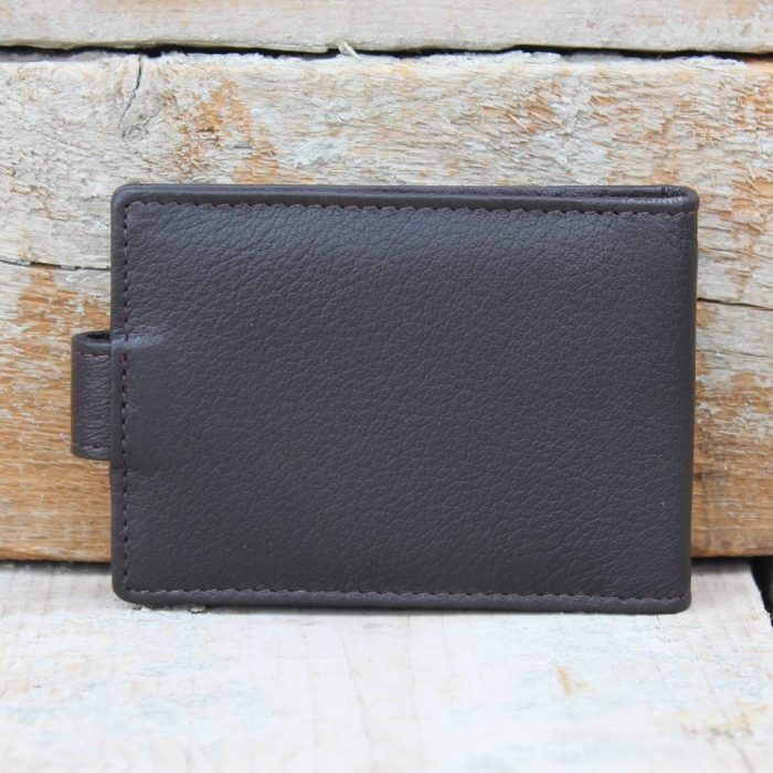 Brown Leather Horizontal Card Holder 1