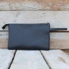 Men's Black Leather Wristlet Clutch