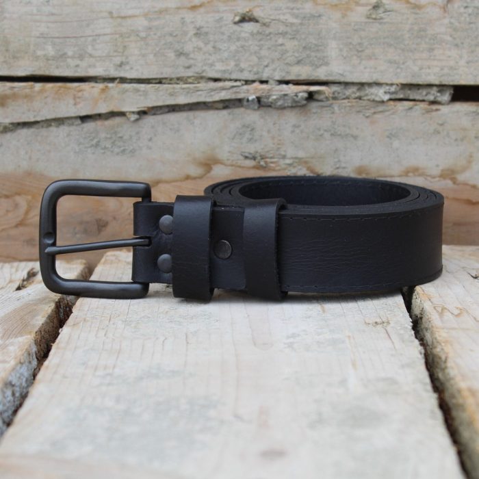 Classic Men's Black Leather Belt 1