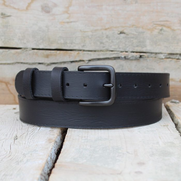 Classic Men's Black Leather Belt 2