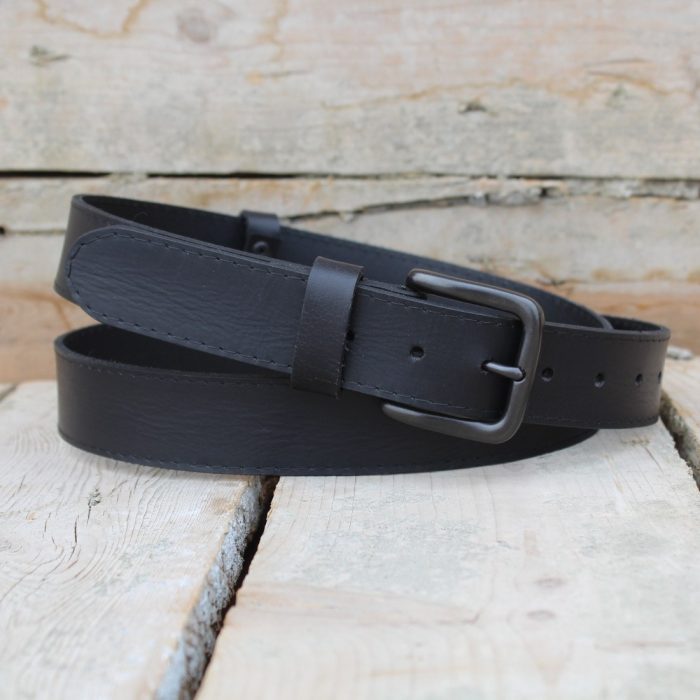Classic Men's Black Leather Belt 3