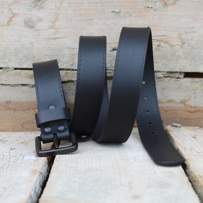 Classic Men's Black Leather Belt 4