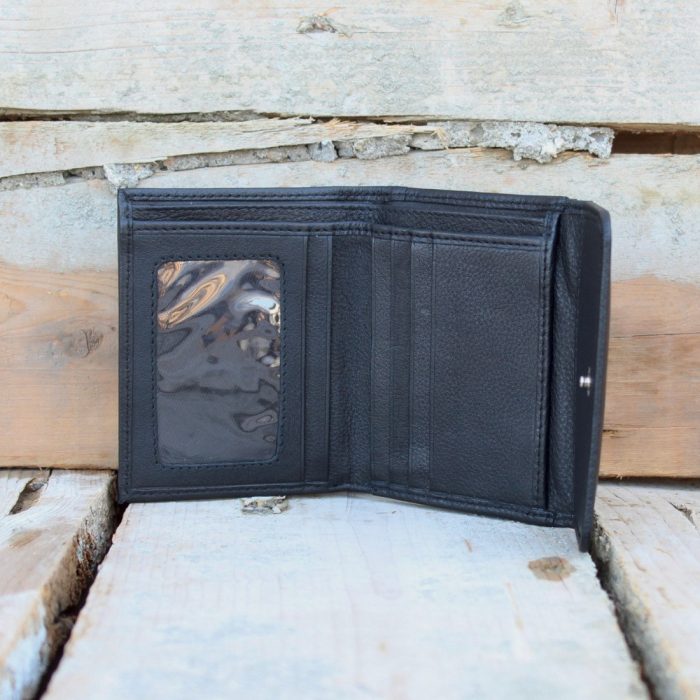 Slim Women's Black Leather Wallet